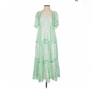 Emily McCarthy Daphne Elegant Green Patterned Dress Easter Large 10 12